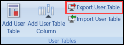 Export User Table button